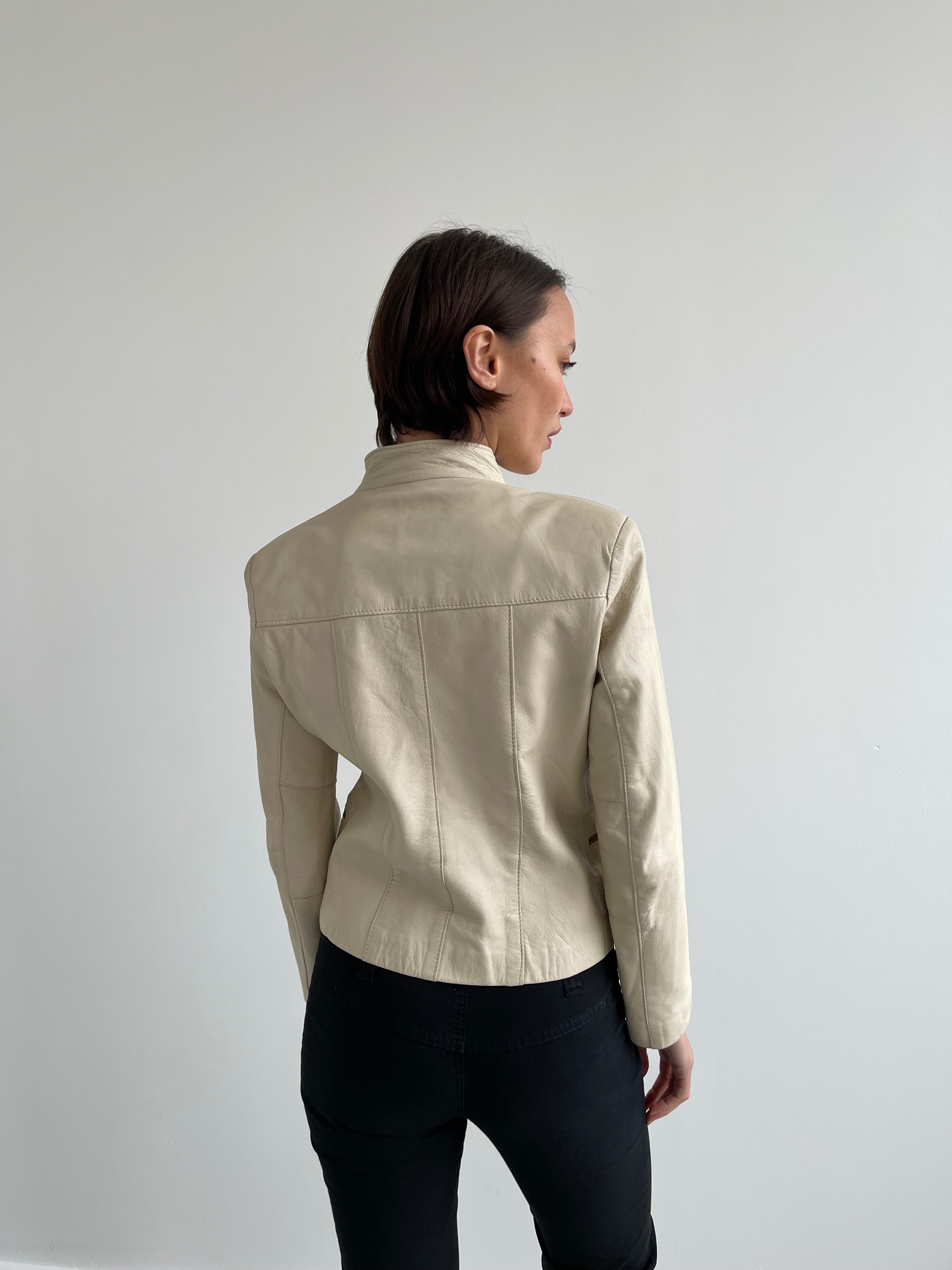 Cream leather jacket