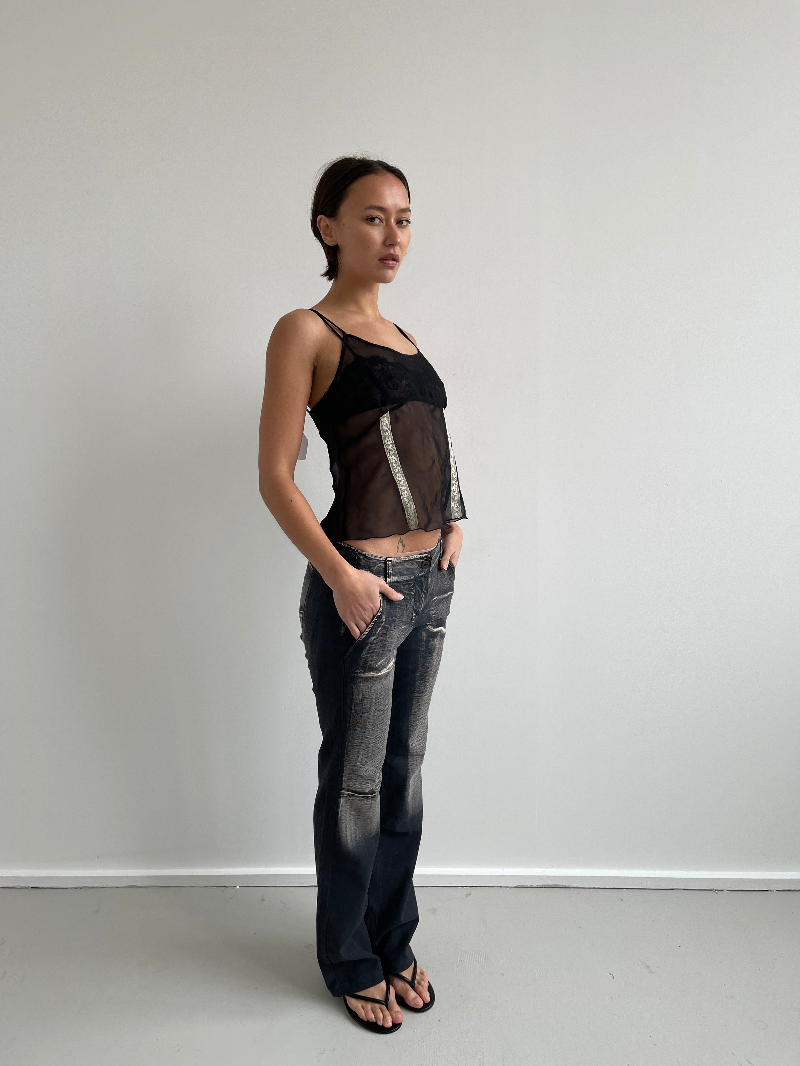 Sportmax distressed print trousers