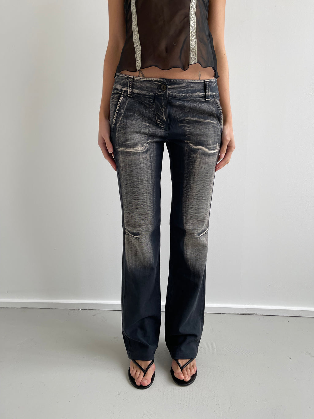 Sportmax distressed print trousers