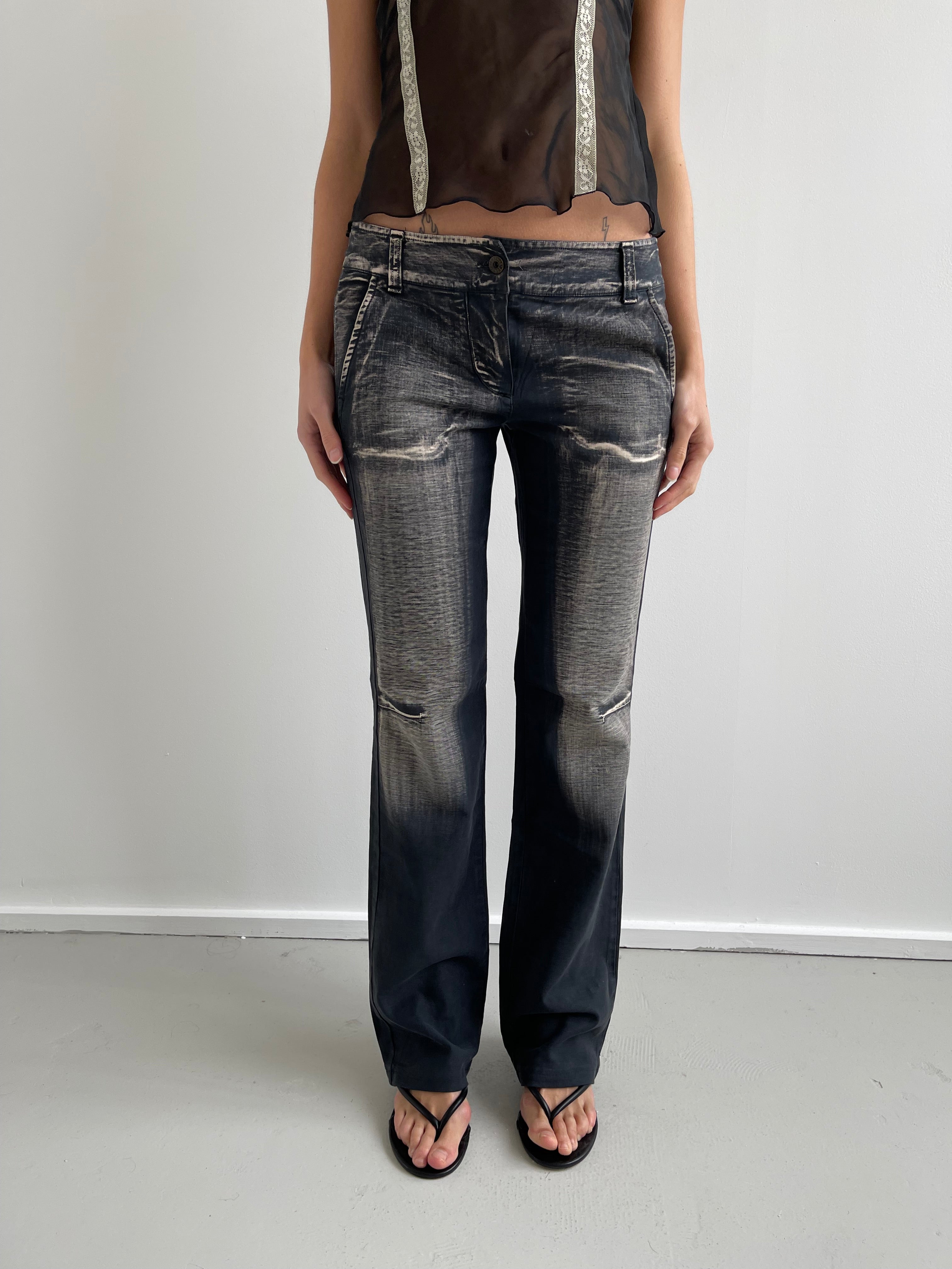 Sportmax distressed print trousers