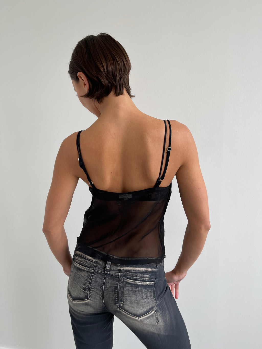 Yamamay black sheer cami top