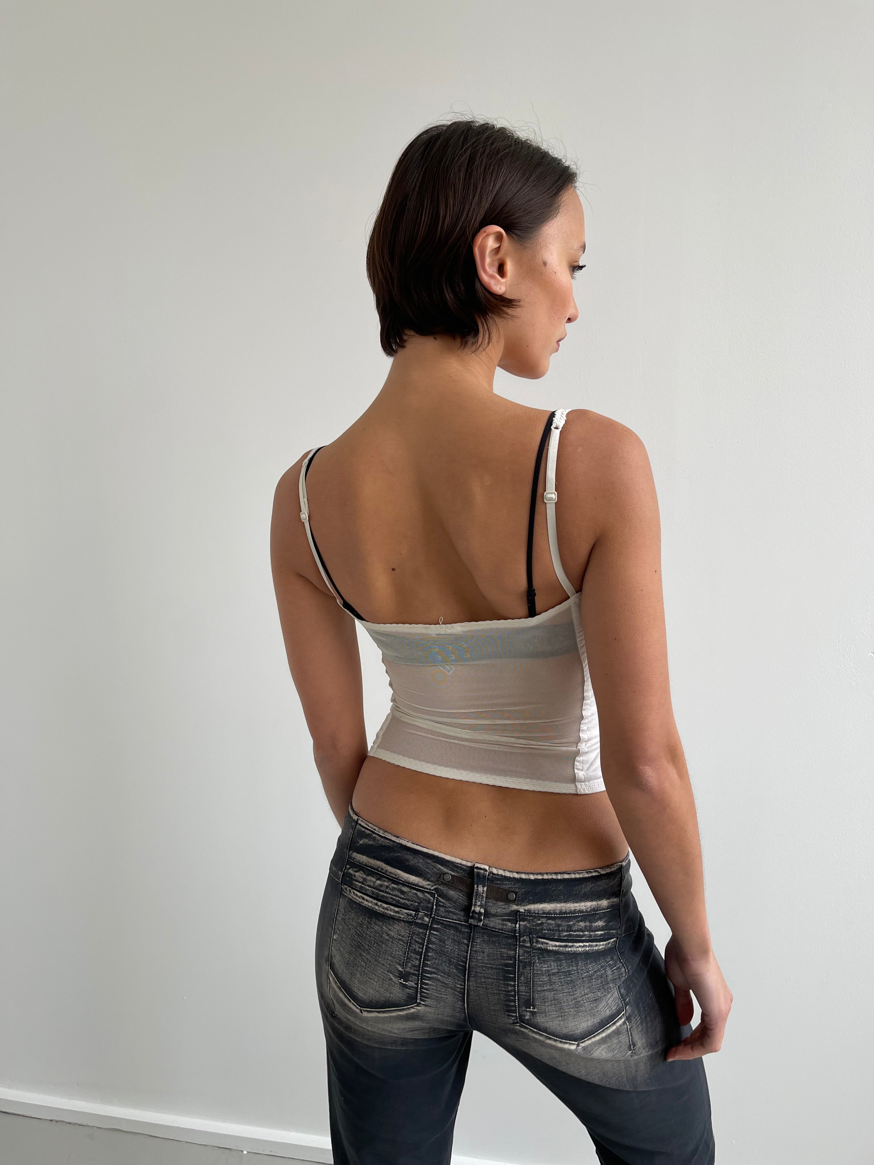 Intimissimi white corset top with mesh back