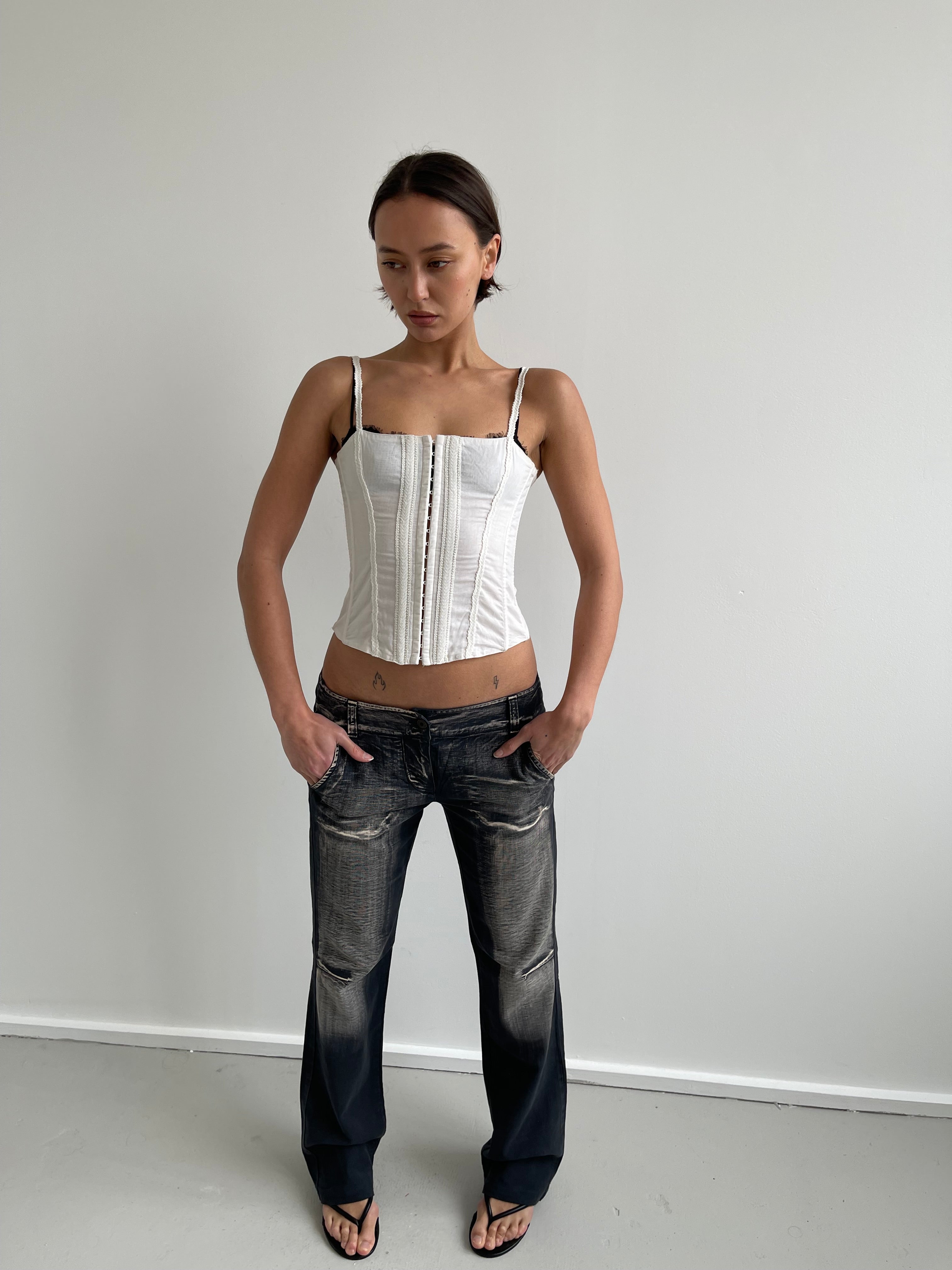 Sportmax distressed print trousers