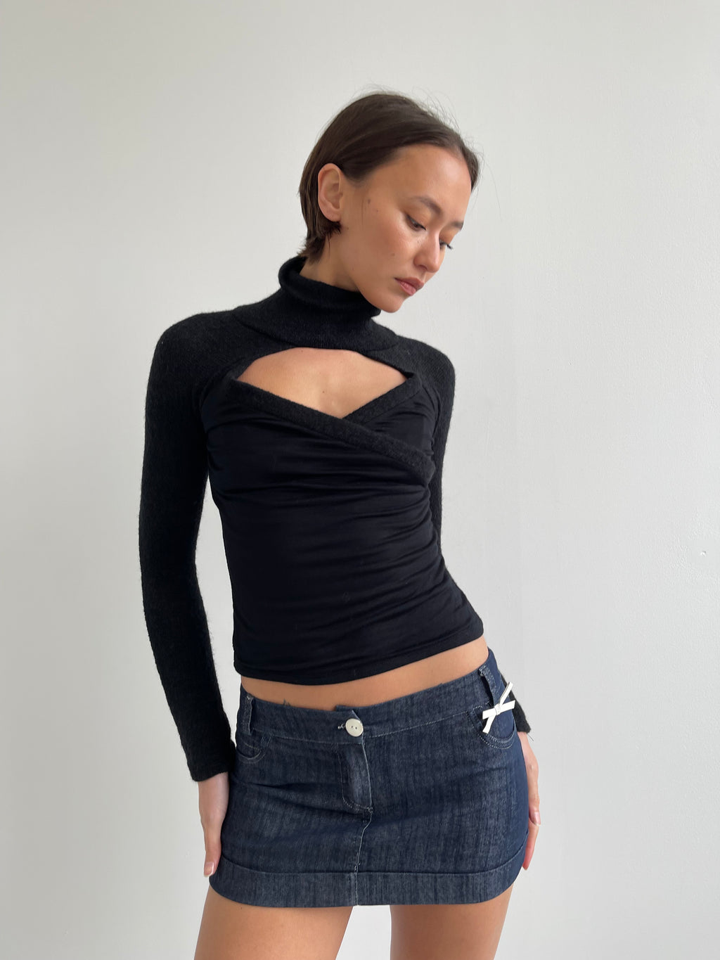 00s denim mini skirt