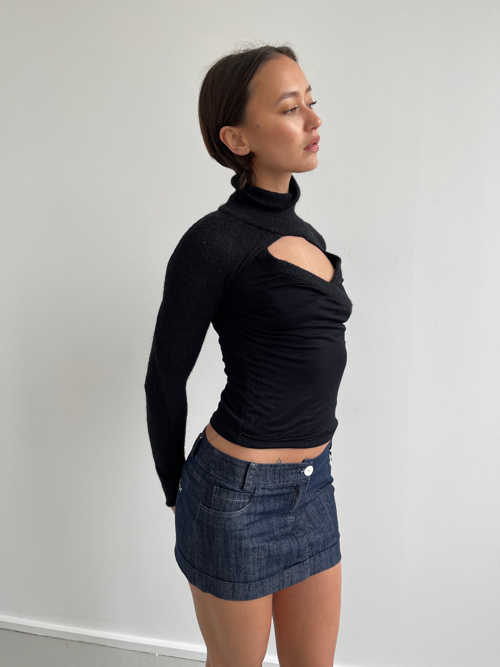 00s denim mini skirt