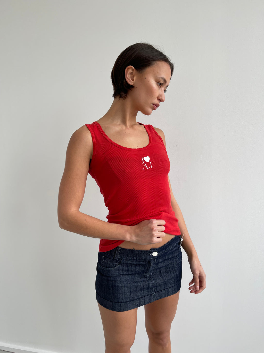 Armani Jeans red ribbed tank top