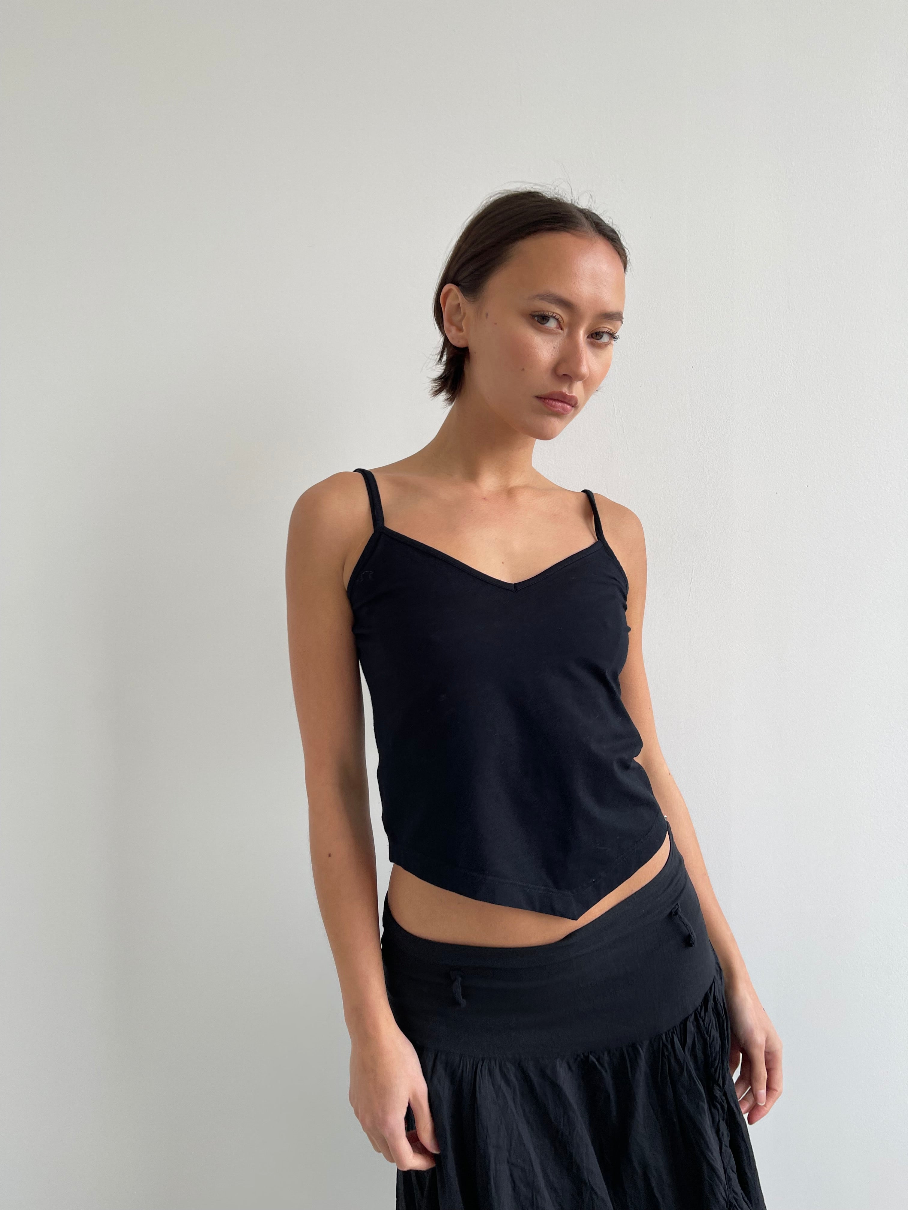 Hennes black handkerchief cami top