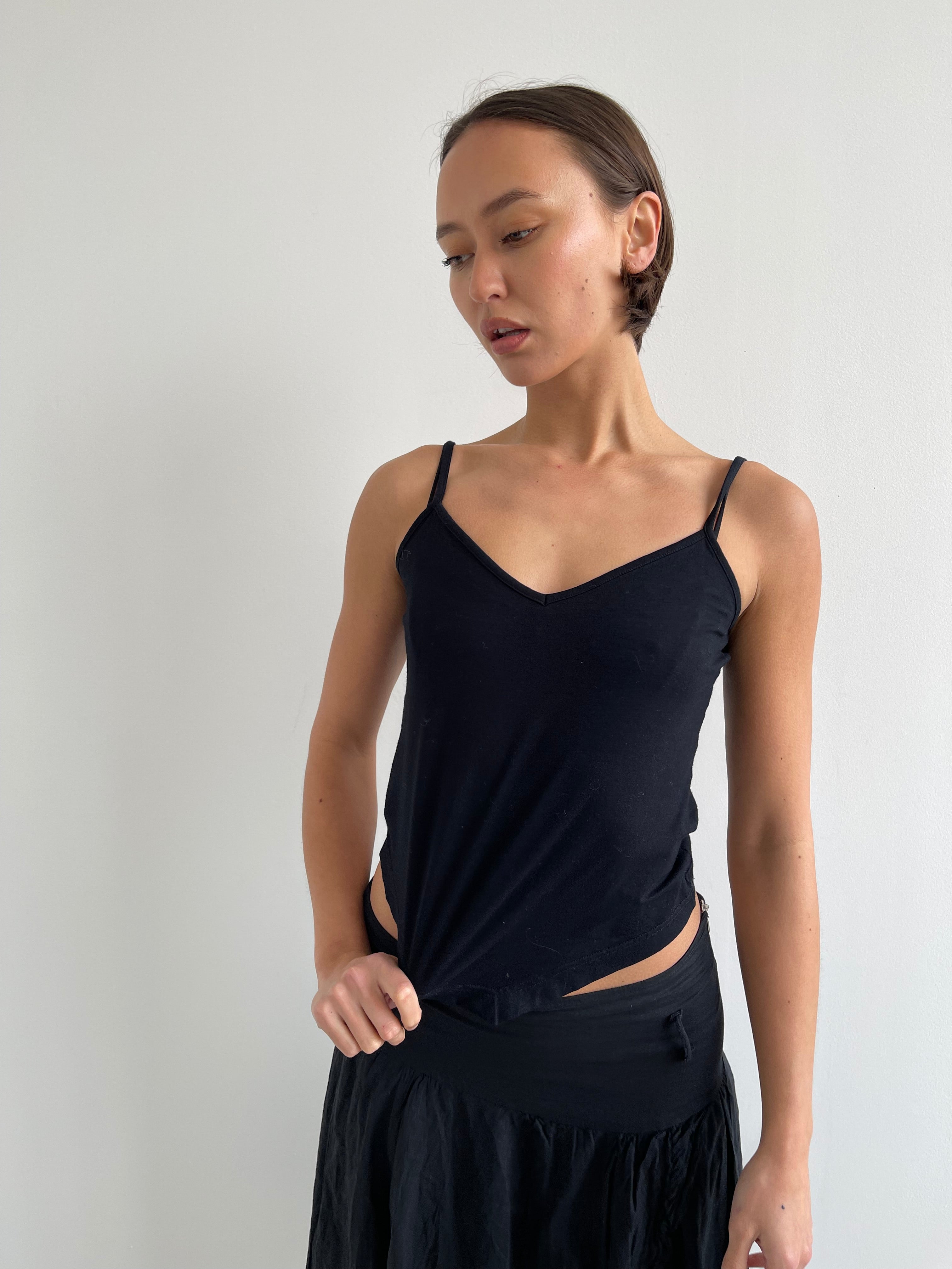 Hennes black handkerchief cami top