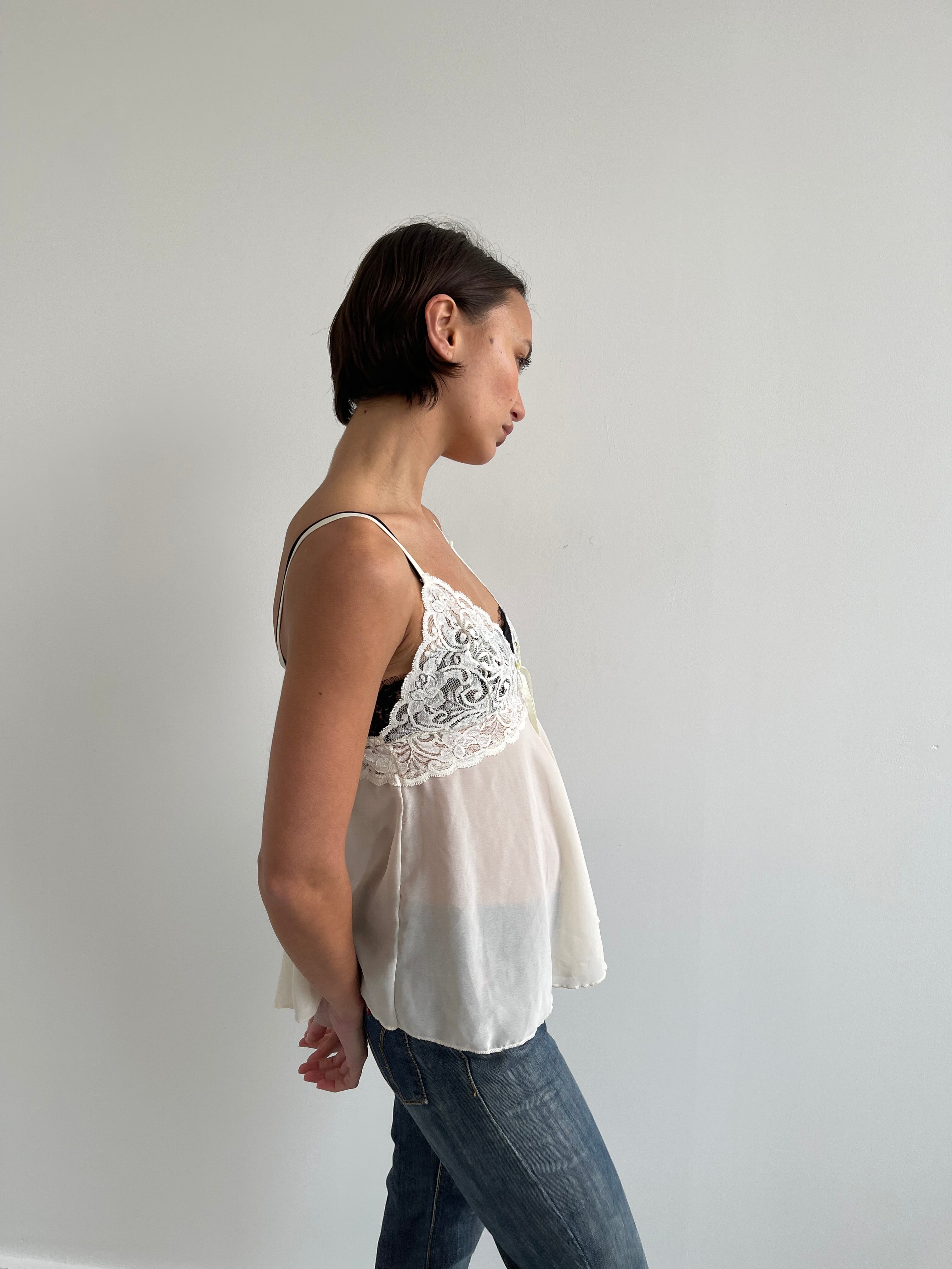 Cream lace cami top