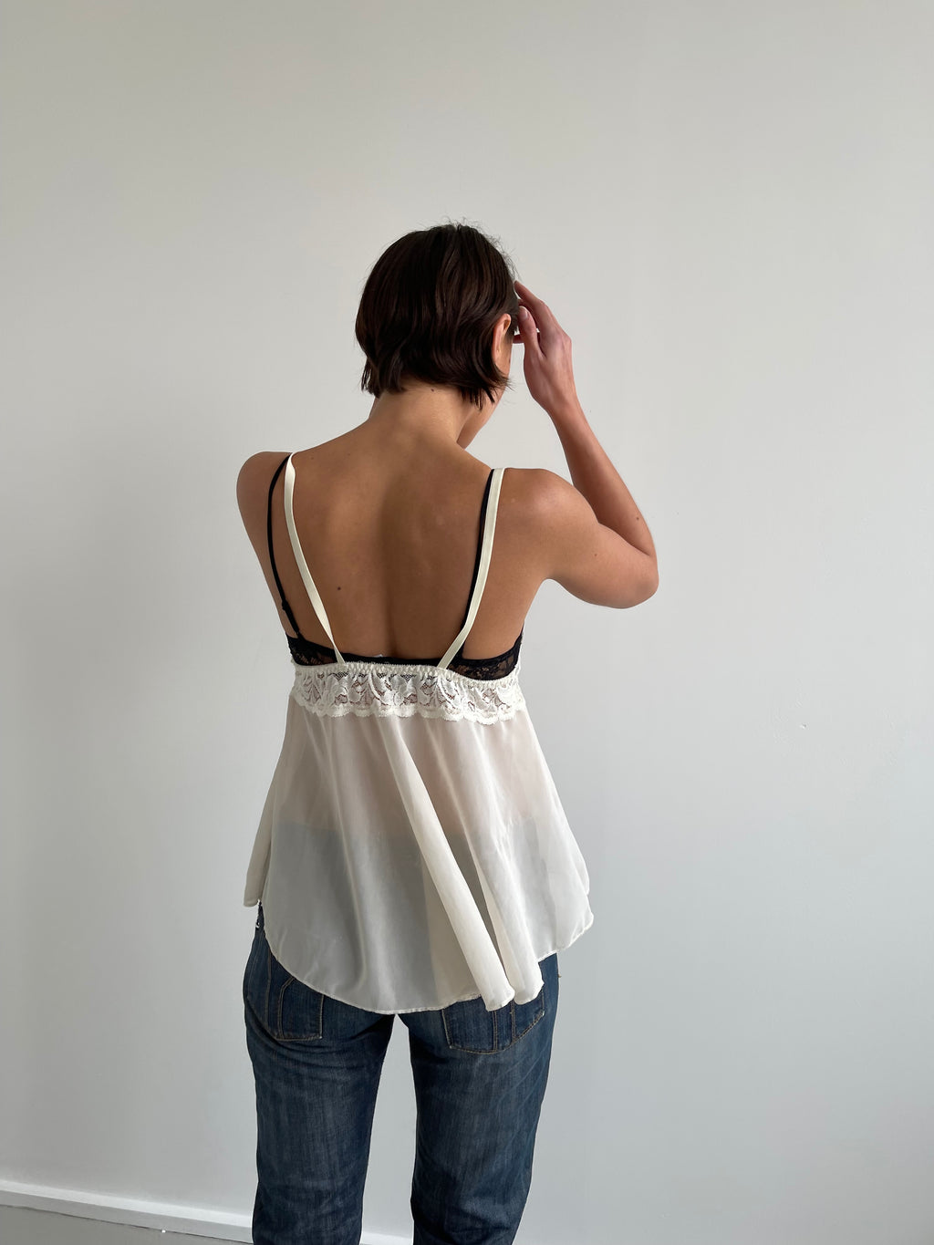 Cream lace cami top
