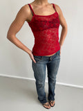 Tezenis vintage red lace cami top