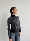Buttery soft black leather bomber jacket