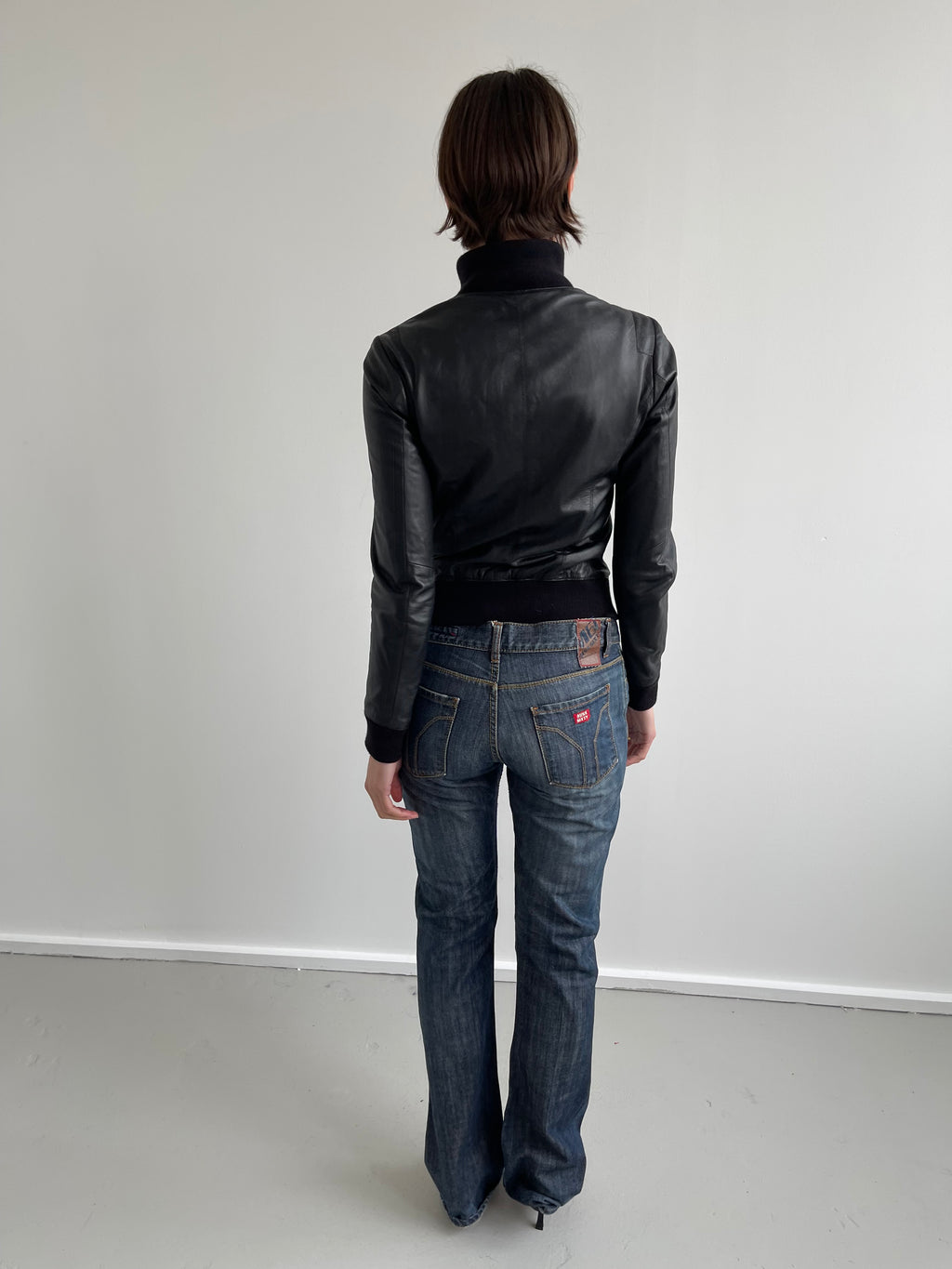 Buttery soft black leather bomber jacket