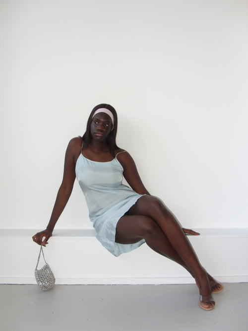 Baby blue knee length dress