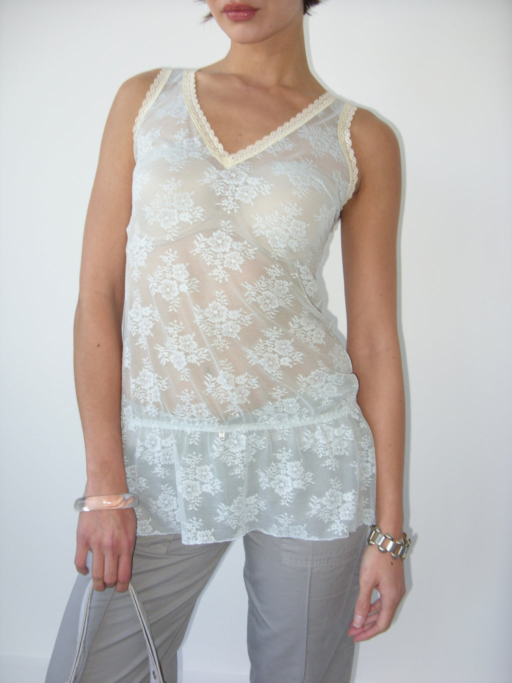 Intimissimi 00s baby blue lace babydoll cami