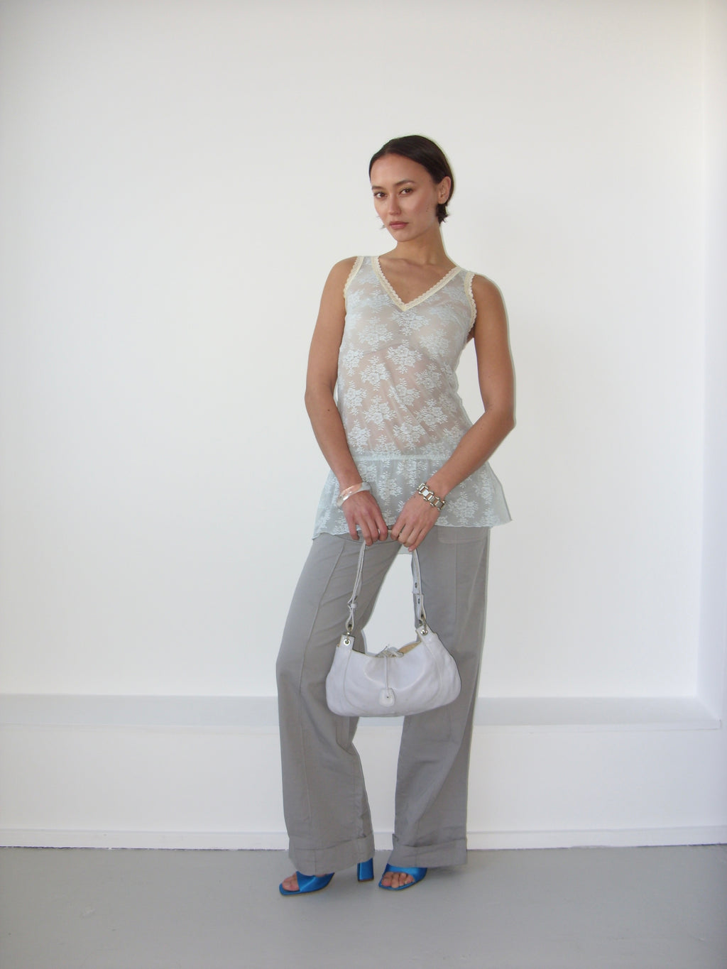 Intimissimi 00s baby blue lace babydoll cami