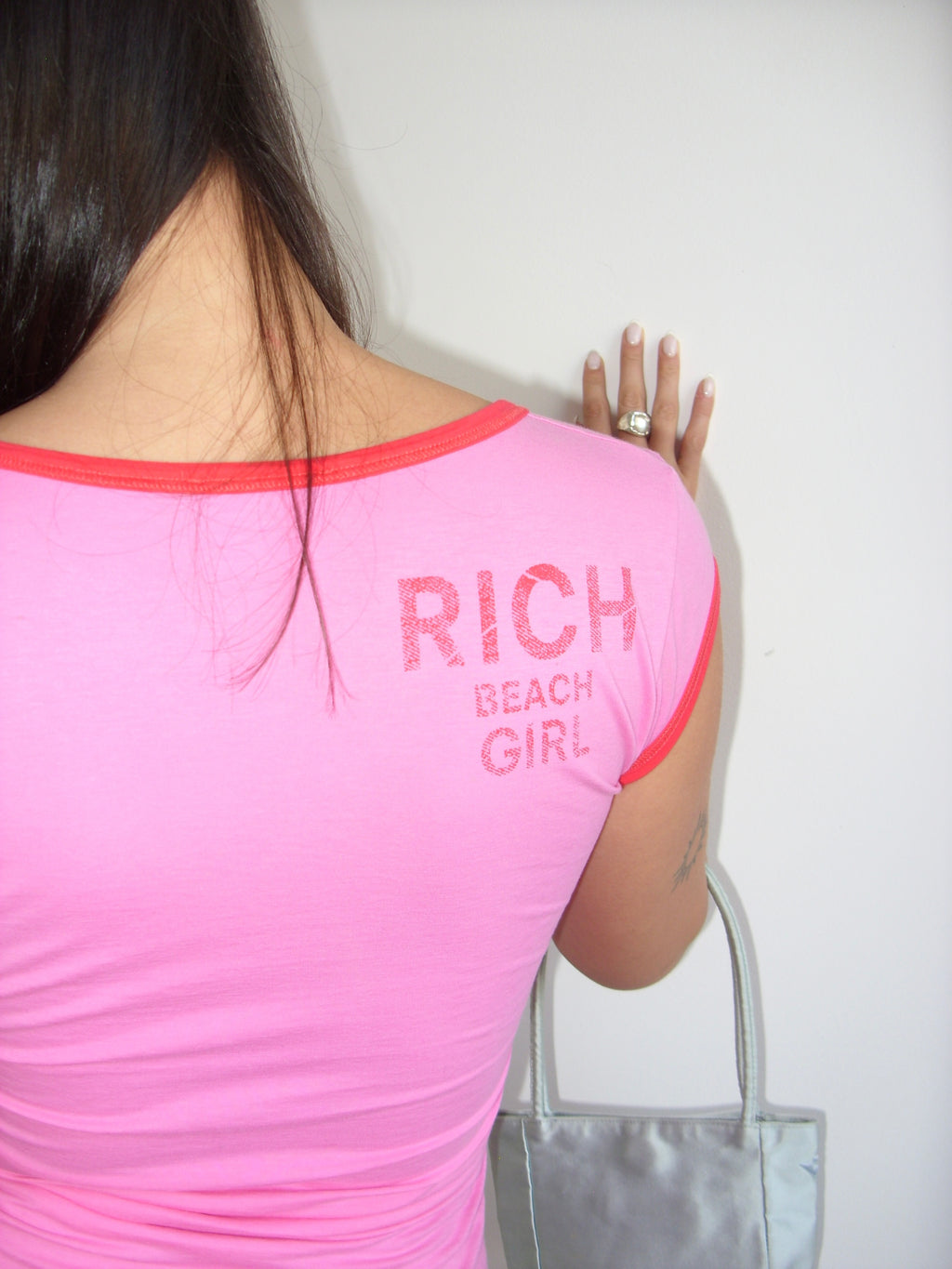 John Richmond pink t-shirt with red trims