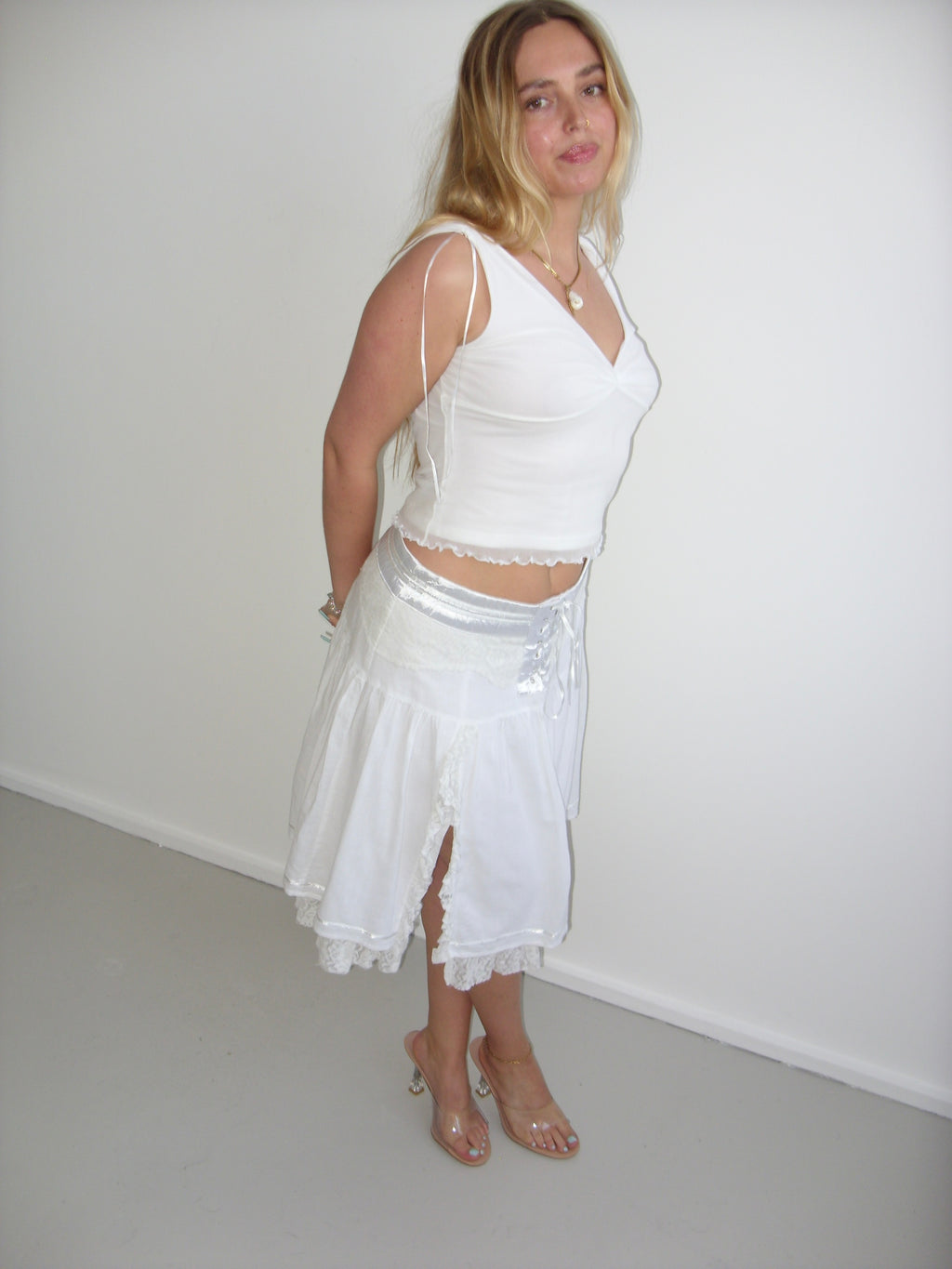 United Colors of Benetton white mesh top