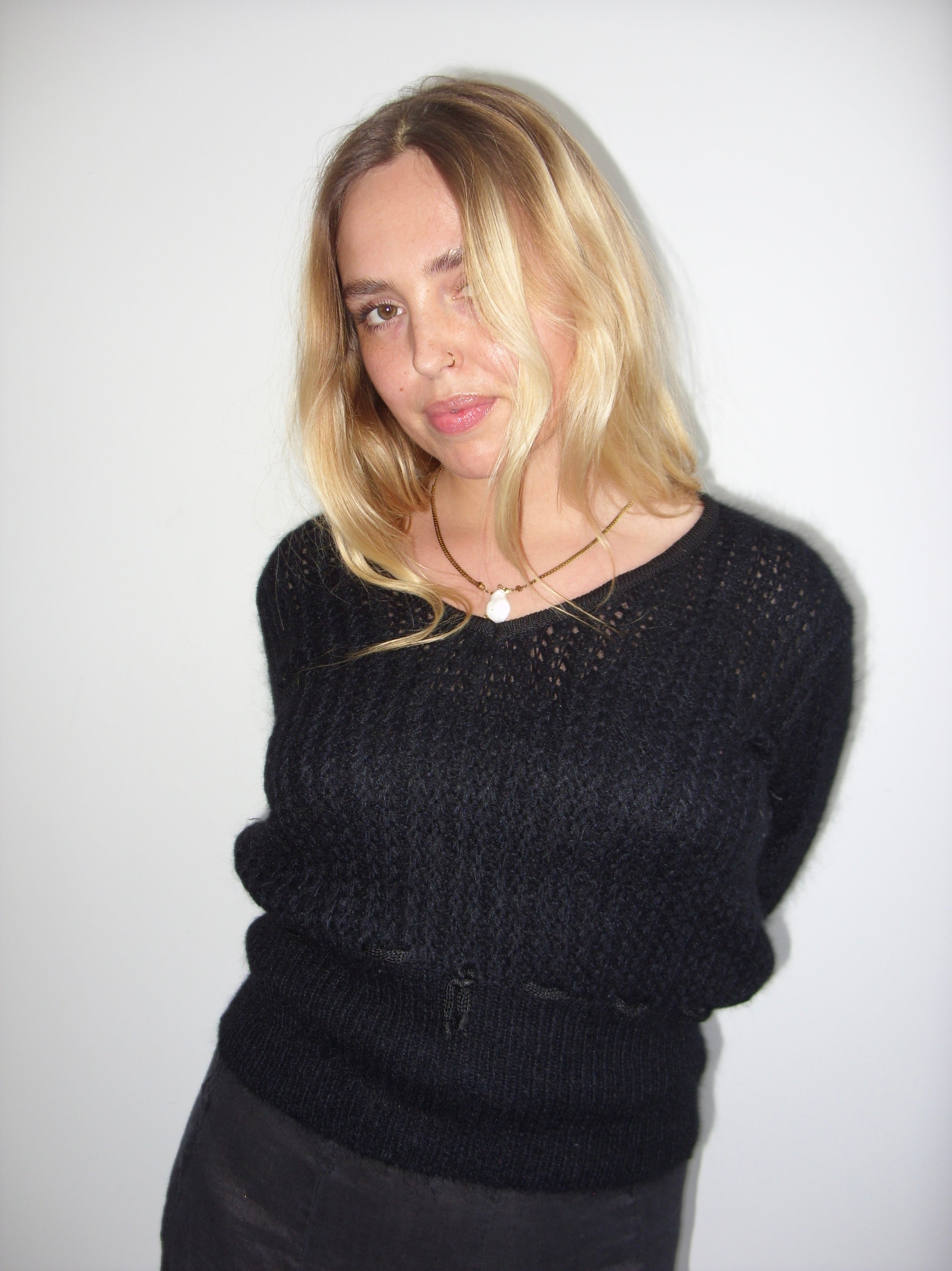 M.G. Vulpinari black loose knit jumper