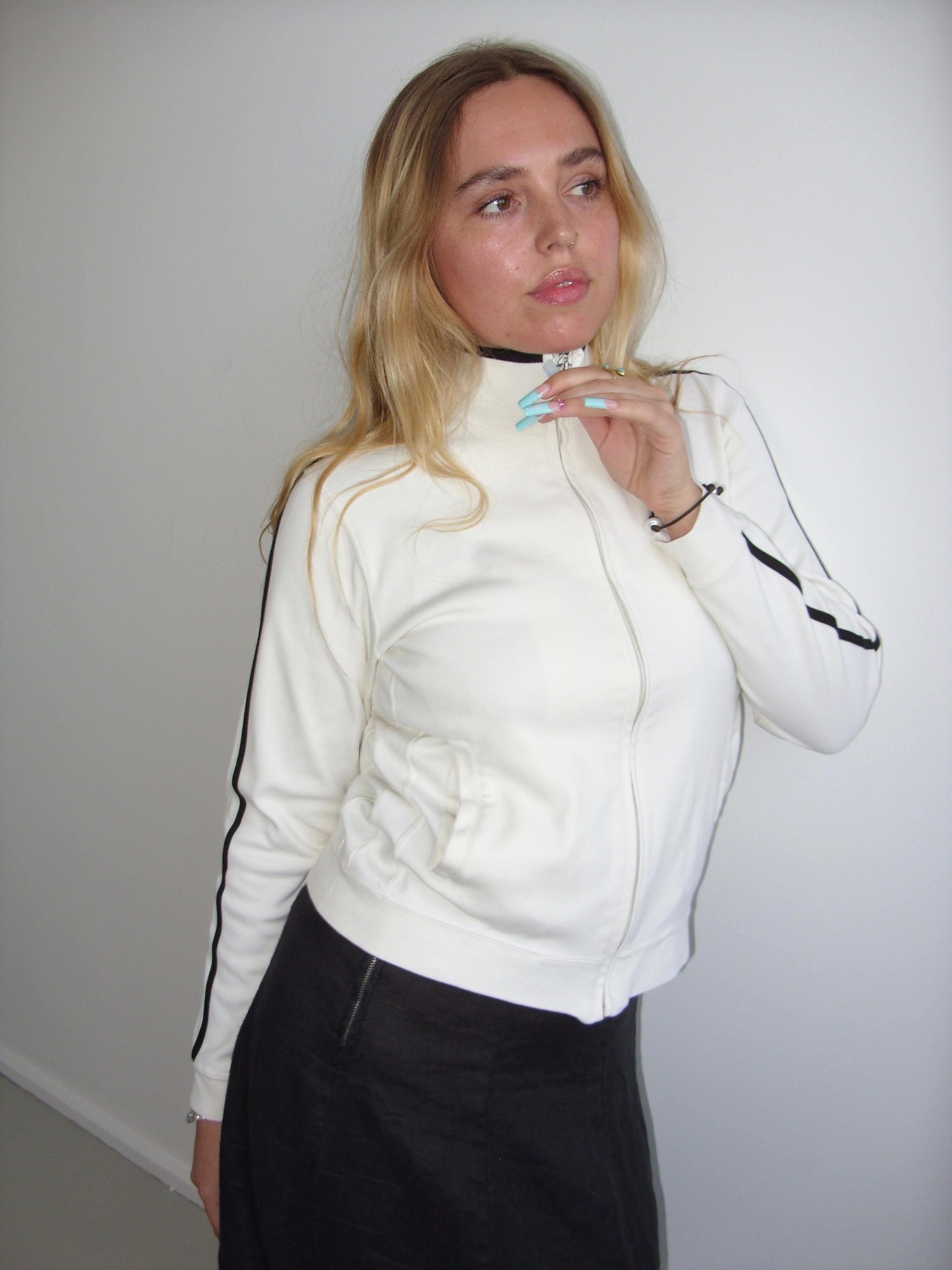 Champion white zip up sweatshirt