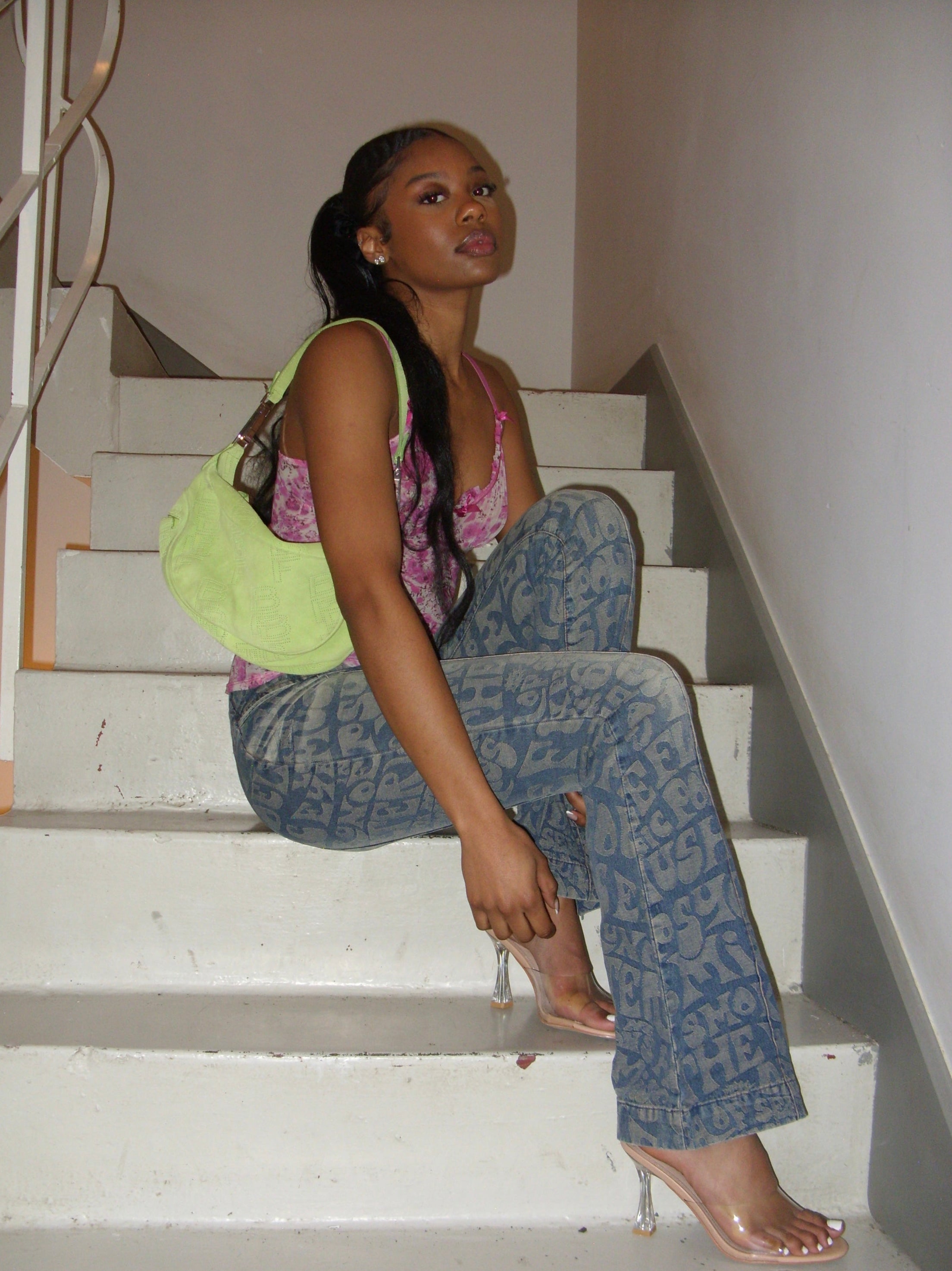 Miss Sixty monogram 70s style flared jeans