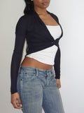 Patrizia Pepe navy bolero style blouse