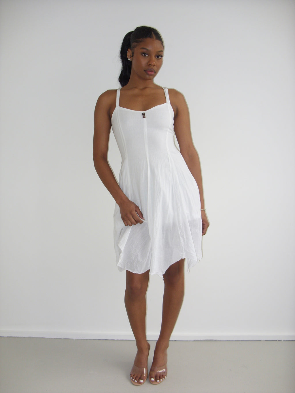 White floaty summer dress