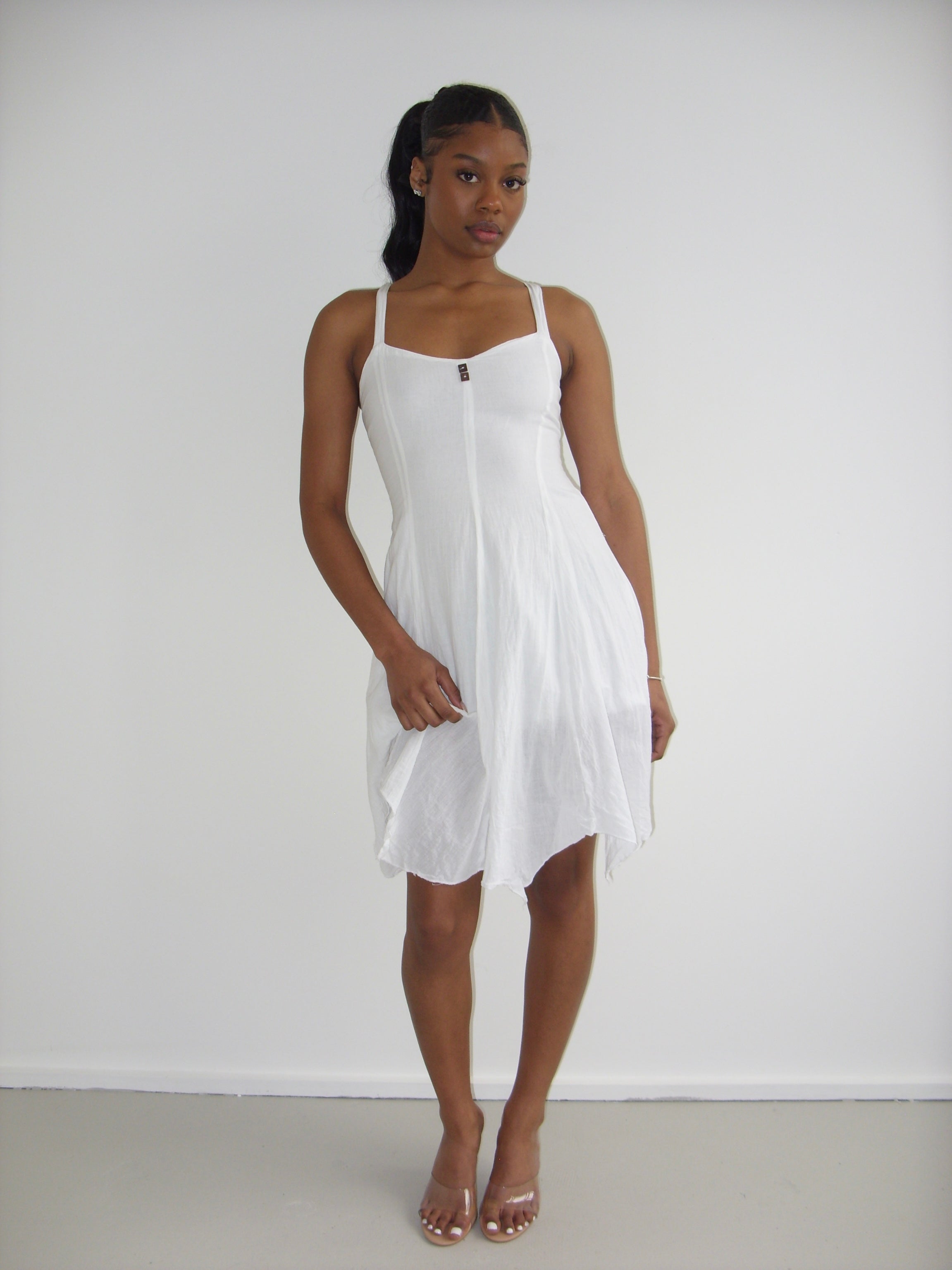 White floaty summer dress