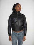 Spool vintage black leather bomber jacket