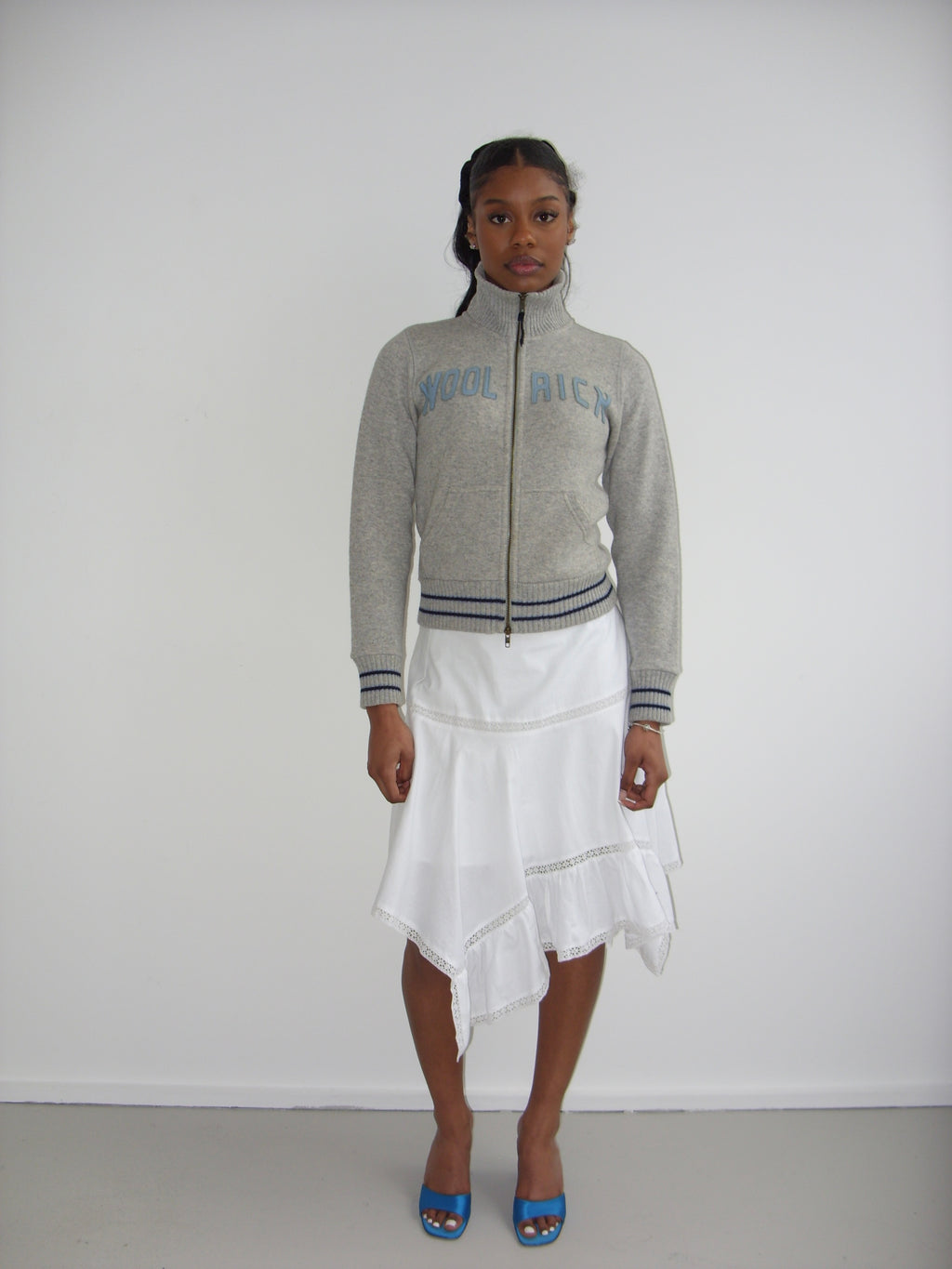 Vintage Woolrich grey knit zip up jumper