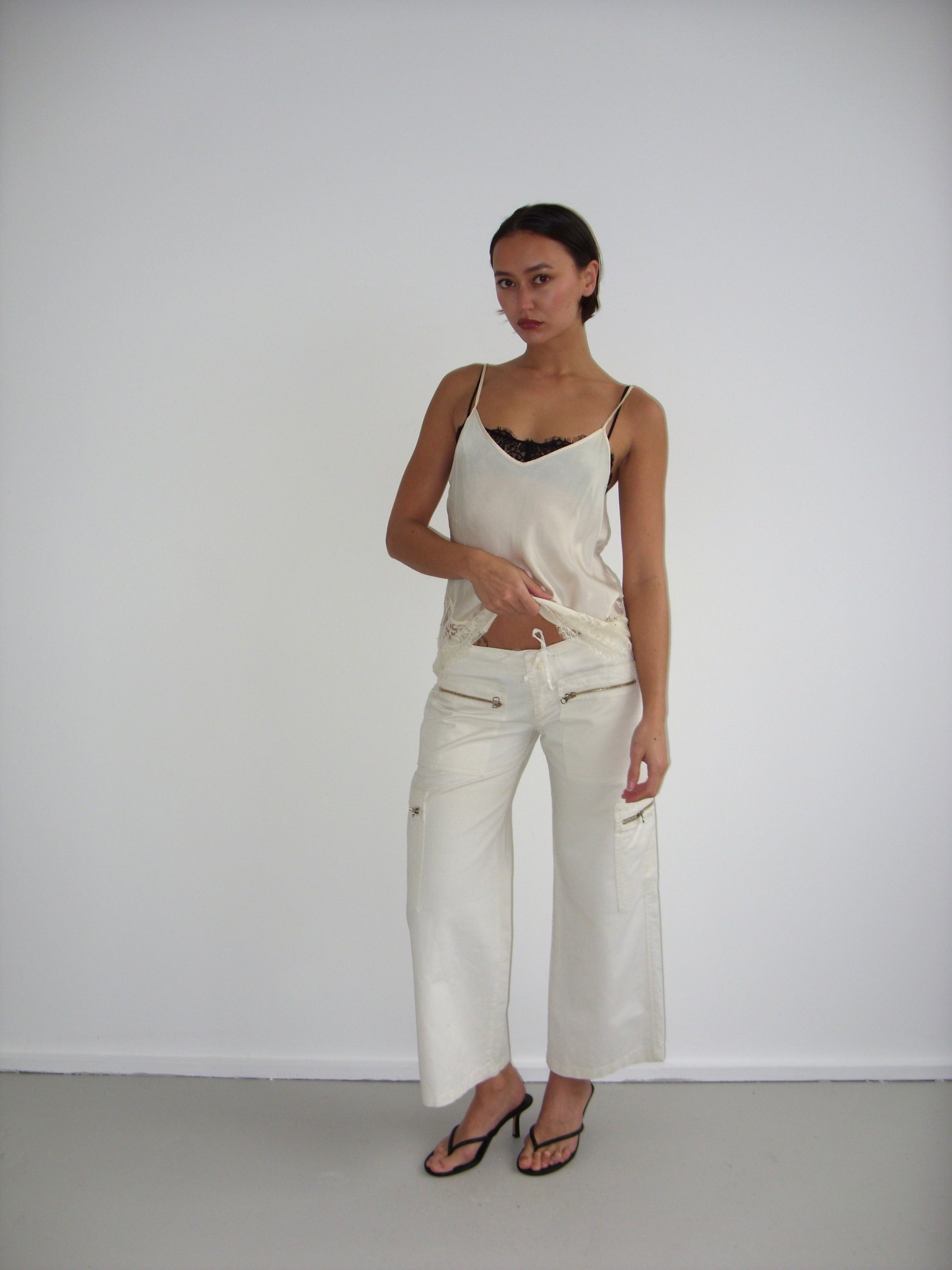 Take 2 white straight leg trousers