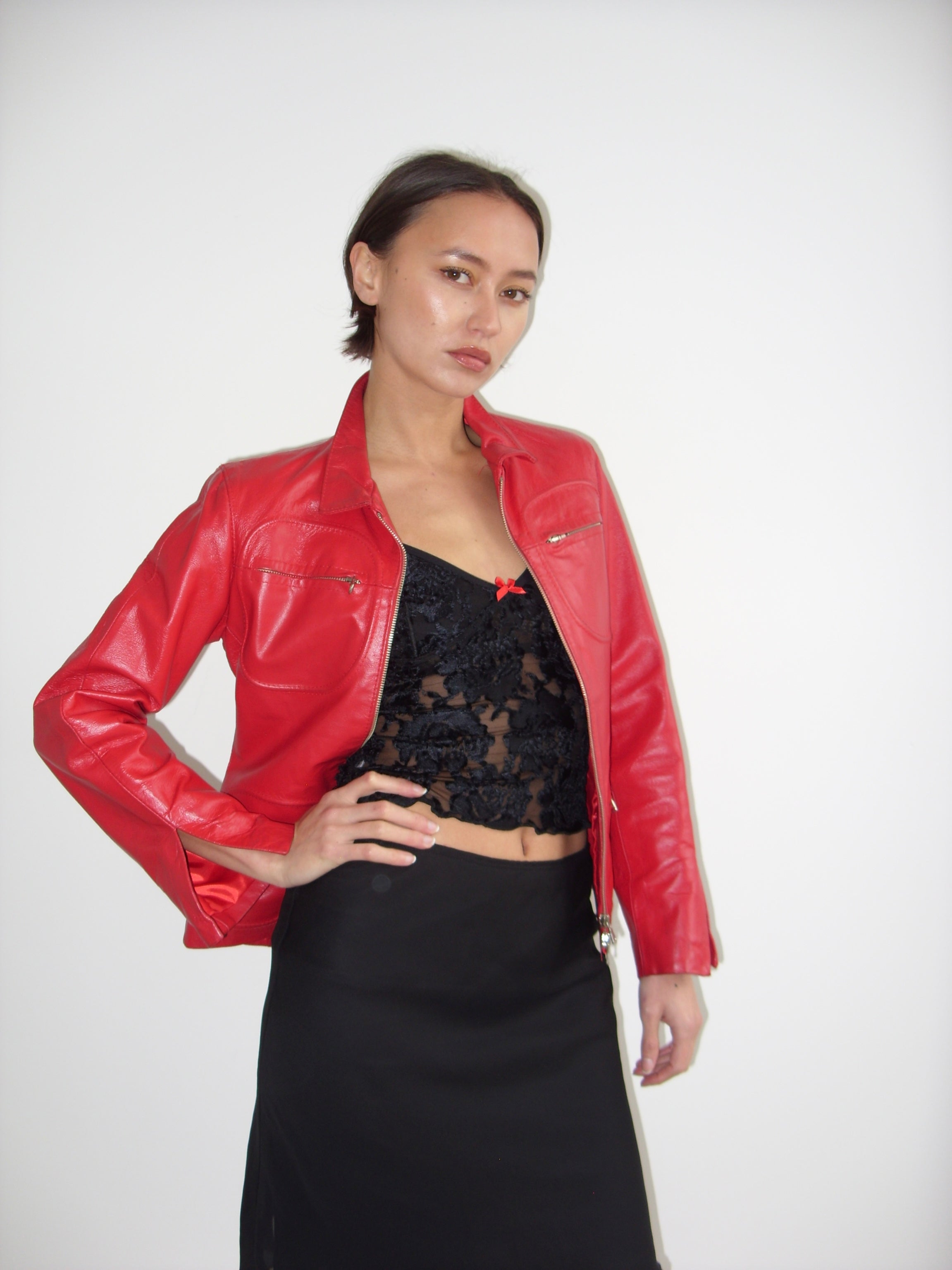Vintage red leather jacket