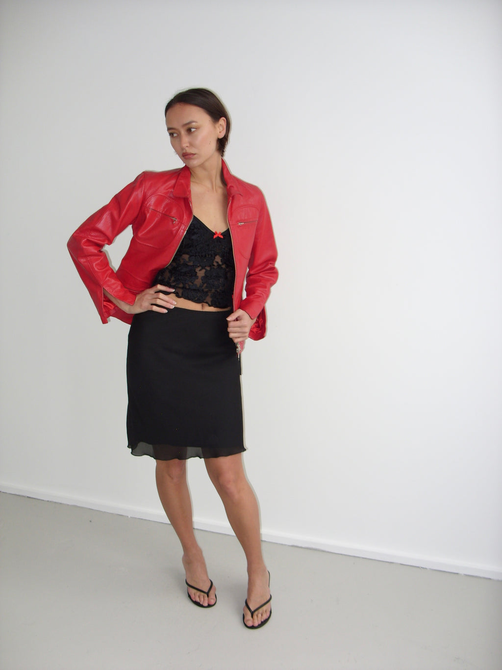 Vintage red leather jacket